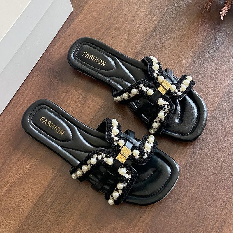 Black summer sandals