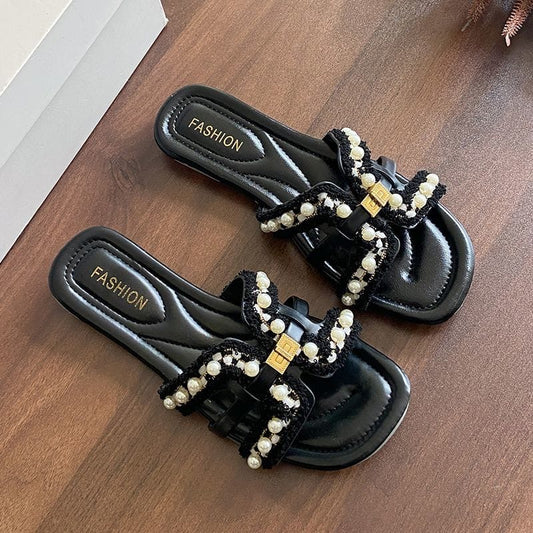 Black summer sandals